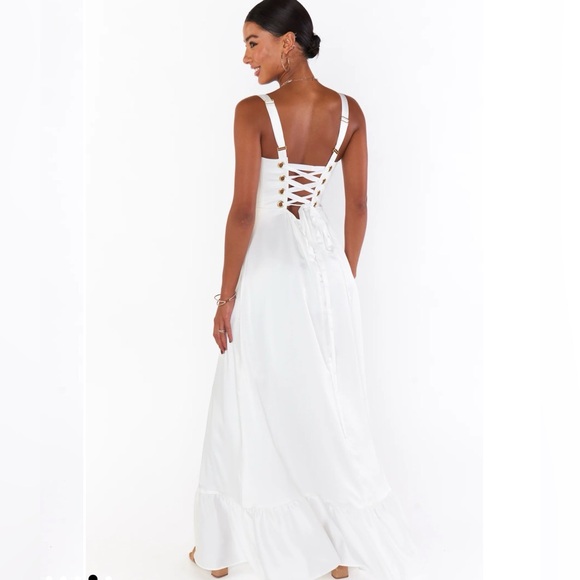 Show Me Your MuMu Dresses & Skirts - Show Me Your Mumu Clarissa Corset Dress Women Medium White Self Lined Luxe Satin